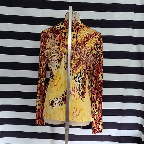 Belldini Yellow Animal Print Tank Top - Picture 4 of 7
